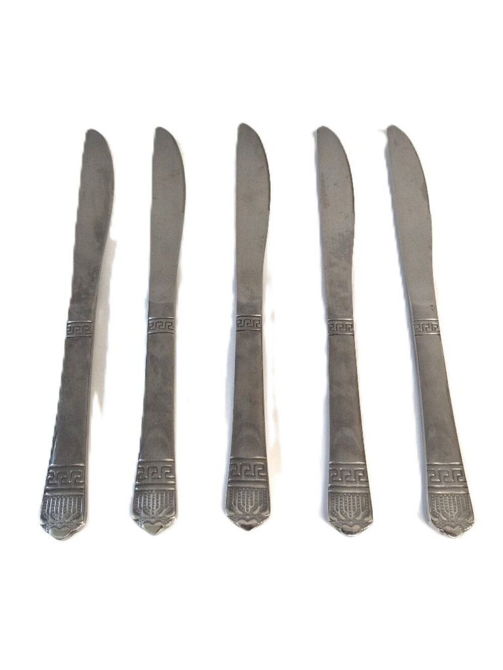 Carl Weill Venus Silver Greek Key Stainless Steel Knife Set – 5 Pieces Elegant